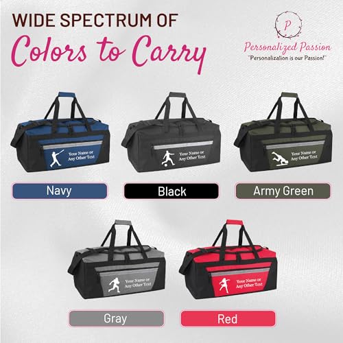 Personalized Sports Duffel Bags for Men and Women - 22” Customized Travel Duffle with Name & Basketball Design - Water Resistant Two-Toned Overnight Weekender Bag - Red - color: Red, style: Basketball