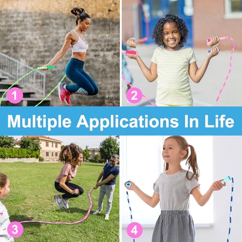 GRAWUN Jump Rope For Kids, Soft Beaded Jump Rope, Adjustable Length Tangle-Free Segmented Soft Beaded Skipping Rope,for Women, Men and Kids Keeping Fit, Workout and Weight Loss - color: 3 Pack