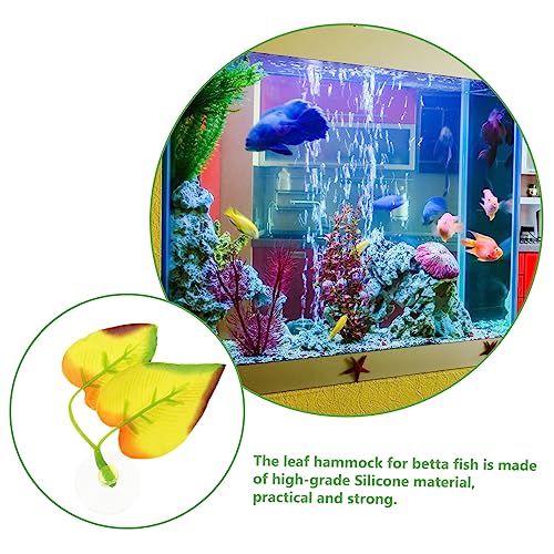 BESPORTBLE Fish Tank Decorative Betta Fish Leaf Pad Lightweight Resting Bed Lifelike Hideaway Aquarium Decoration to Rest and Play