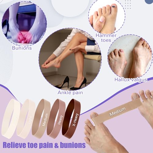 WinnerWhy 5 Pack Toe Exercise Bands Stretcher Separator Spacer,Coffee - color: Coffee