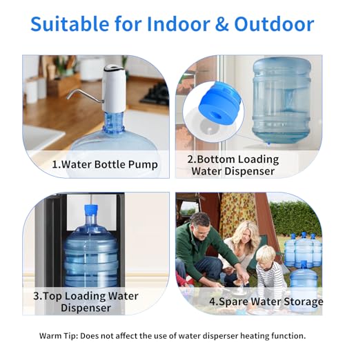 3 and 5 Gallon Water Jug Cap, Reusable Food Grade Silicone Replacement Cover for 55mm Opening Water Jug Lid, Non Spill Water Bottle Caps - pack of 3