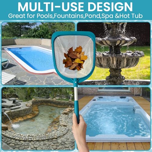 Hot Tub and Spa Leaf Skimmer Net, Ultra Fine Mesh Bag with Aluminum Pole - Handheld Pool Net for Small Above Ground Pools Efficient Debris Removal - size: 24" Spa skimmer net