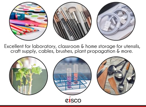 EISCO Blue Epoxy Coated Steel Wire Test Tube Rack, 24 Holes, Outer Diameter Permitted of Tubes 15-16mm or Less, 4 X 6 Format - size: Pest Repeller v.475