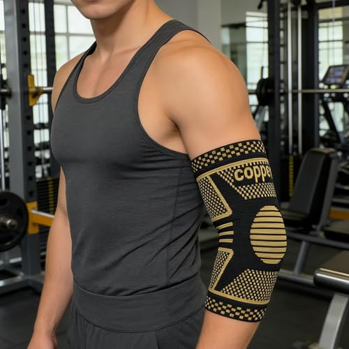 Elbow Brace| Copper Elbow Compression Sleeve|Golfer's Tennis Elbow Relief - size: X-Large