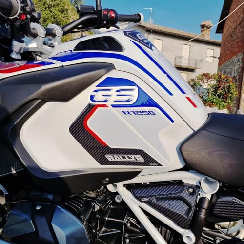 Motorcycle 3D Stickers Compatible with BMW R 1250 GS Adventure 2021-2022. Tank Side Protections from Impact and Scratches. Resin Stickers - Made in Italy (Rallye) - color: Rallye