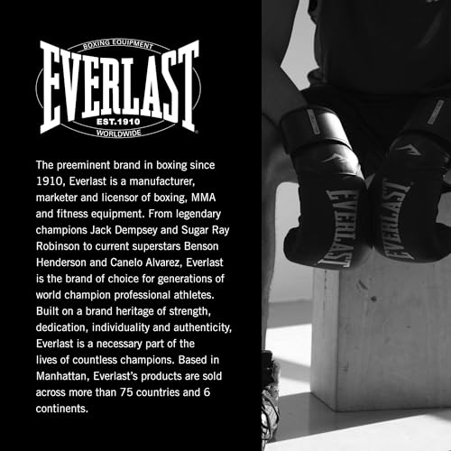 Everlast Prostyle 2 Boxing Gloves, Entry Level Training Gloves for Men and Women, Secure Fit Hook and Loop Closure & Ventilation, Heavy Bag & Speedbag Training - color: Black, size: 16 oz