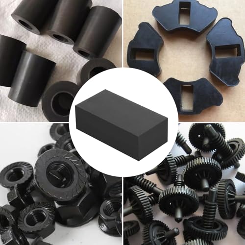 2PCS Black HDPE Plastic Block, Polyethylene Tapping Block, Polyethylene Solid Plastic Block for Machining, Flooring Home, Prototyping, Home Improvements, DIY Projects, Engineering (2" x 3" x 6")