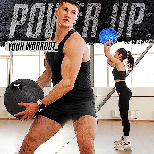 Yes4All Slam Balls, 10-40lb Weighted Ball Weight, Durable PVC Sand Filled Workout Dynamic Slam Ball for Strength Training, Triangle, Black, 25lbs - color: C. Triangle Black, style: E. 25lbs