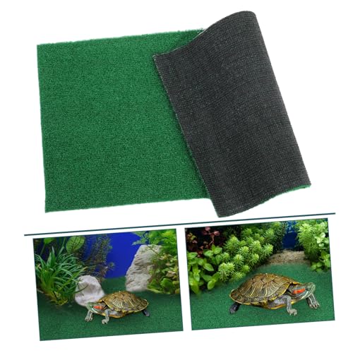 Realistic Synthetic Grass Mat for Turtles Lawn Turf Basking Platform for Aquatic Reptiles for Indoor and Outdoor Use