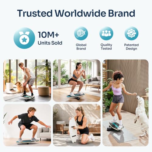 Sportneer Balance Board - 7 Mode Wobble Board with Roller & Ball - color: Sky Blue