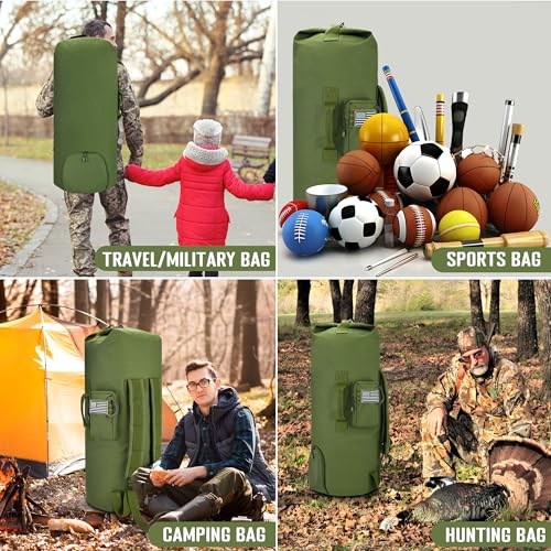 MOZETO 110L Extra Large Sea Bag, Military Duffle Bag with Backpack Straps Heavy Duty Army Duffle Bag for Camp, College Dorm or Laundry Bag