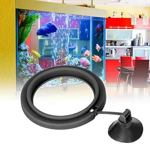 Fish Tank Ring Feeder, Plastic Strong Suction Cup for Feeding Flaky Food, Surrounds and Keeps Water Clean for Fish Aquarium Feeding Ring (Black) - color: Black/White