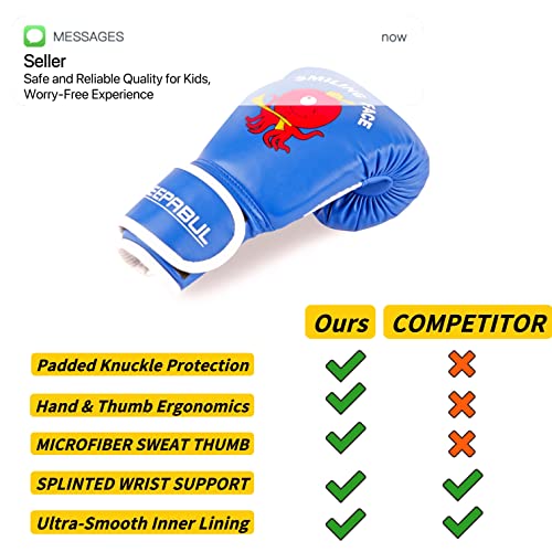 Boxing Gloves for Kids & Toddler & Youth - color: Blue, size: 6oz