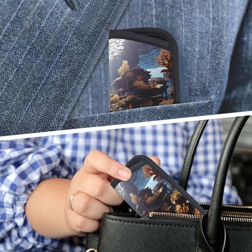 fish aquarium Print Eyeglasses Case for Sunglasses Lightweight Travel Accessory Home Office Use Pouch