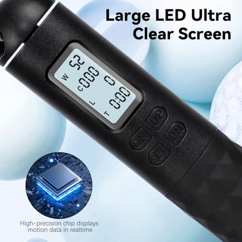 2 In 1 Digital Counting Jump Rope Adjustable Cordless Fitness Skipping Rope | Lightweight weighted design, easy use, great for daily workout, calorie burn and weight management