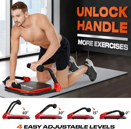 Yes4All Ab Crunch Machine For Total Body & Core Abdominal, Situp Lockable With Ergonomic Foam Handle & 2 Resistance Bands