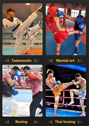 Padded Muay Thai Chest Protector Boxing, Taekwondo MMA Martial Arts Kickboxing Karate Sparring Body Guard Training - color: Red Set, size: Large