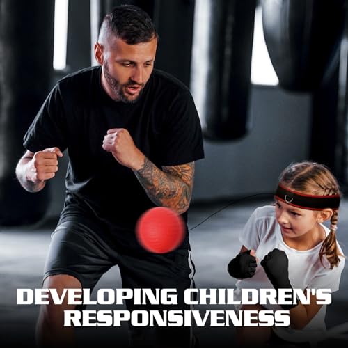 KTEBO® Boxing Reflex Ball Headband Set - Includes 4 Different Balls and 2 Adjustable Headbands for Beginner Proficiency Improvement, Great Boxing Equipment - style: Boxing Ball & Wraps Set