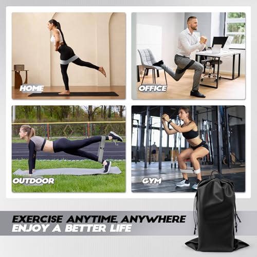 Lianjindun Booty Resistance Bands for Legs & Glutes, Non-Slip Workout Set - color: Gradient Gray
