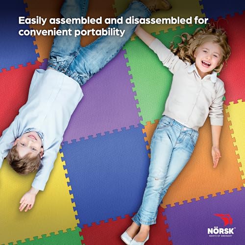 Norsk Reversible EVA Foam Play Mats, Rainbow Pack, 18-Pack