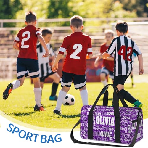 Personalized Sport Ballet Dance Bag, Bright Glitters Dark Purple - color: Purple