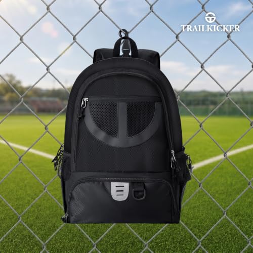 Basketball Bag Backpack for Men Women with Ball & Shoes Compartment 30L Capacity Lightweight Breathable Boys Girls Soccer Ball Bag Backpack Fit Volleyball Football Sports Travel School Gym - color: TK8Black