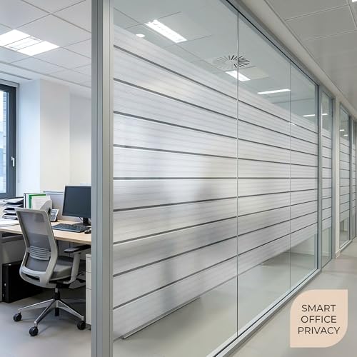Privacy Window Film Frosted Window Cling Wide Strips Covering Non Adhesive Removable Window Sticker Glass Door Film UV Blocking for Home Office Living Room,17.5 x 78.7 Inches