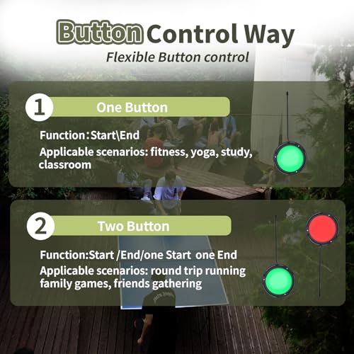 Digital Timer, Interval Timer with Wireless Button & Remote for Outdoors - color: Red With One Button