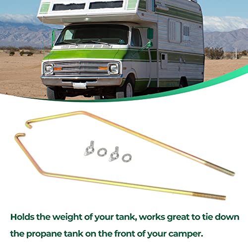 Camper RV Propane Tank 20Lbs Hold Down Bracket Holder Tank Hook Kit for RV Trailer Coleman Fleetwood Pop Up
