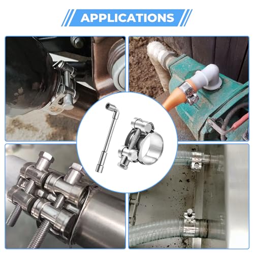 6 Pack 29-31mm (1.14-1.22") T-Bolt Hose Clamp,Stainless Steel_304 Intercooler Pipe Tube Clamps,Turbo Pipe Clamps,Heavy Duty Radiator Hose Clamp, T-bolt Intake Clamp - size: 1.14 - 1.22 inches, style: 6pcs t bolt hose clamp with 1pcs Socket Wrench
