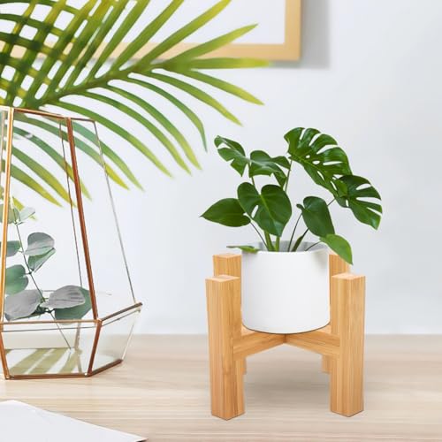 Wooden Flowerpot Stand with Non-slip Pads Four-legged Potted Plant Display Rack for Indoor Outdoor Decor Craft Adornment Base Holder for Flowerpots Fish Tanks