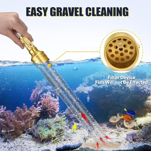 Gravel Vacuum for Aquarium Water Changer Fish Tank Cleaning Tools, Siphon Universal Quick Pump Aquarium Water Changing (70ft) - size: 70ft