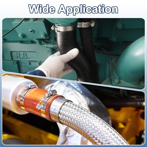 uxcell 14Pcs Stainless Steel Hose Clamps Worm Gear Hose Clamp, 8-12mm (1/4"to 1/2") Adjustable Thumb Screw Key Type Clamps Fuel Line Clamps 8mm Bandwidth for Plumbing, Automotive