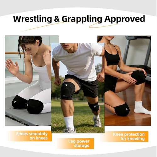 K-Shield Knee Pads for Wrestling, Jiu Jitsu, MMA, Muay Thai, Judo - color: Black, size: L/XL