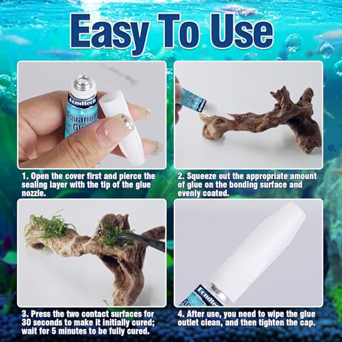 Aquarium Glue, Clear Reef Glue, Instant Coral Adhesive for Plants and Rocks, Mosses, Coral, Stone, Wood, Freshwater and Saltwater Aquascape (3)