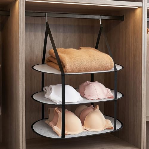 2 Pcs 3 Tier Folding Mesh Clothes Drying Rack