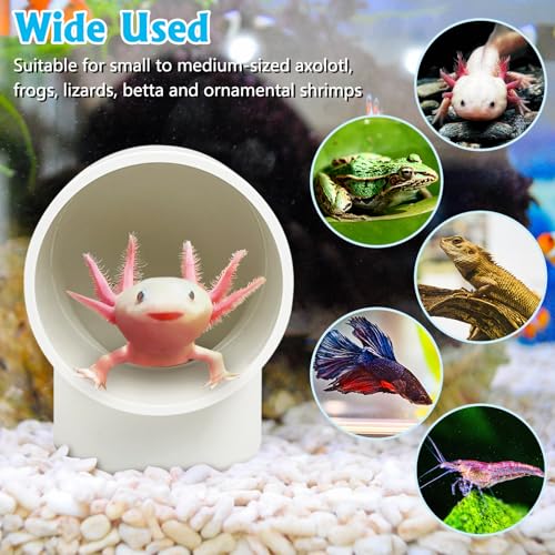 Axolotl Hideout Tube Set Resting Tunnel for Aquarium Axolotl Cave Hideout Fish Tank Accessories Habitat Shelter for Turtle Betta Fish Lizard and Other Small Reptiles and Amphibians
