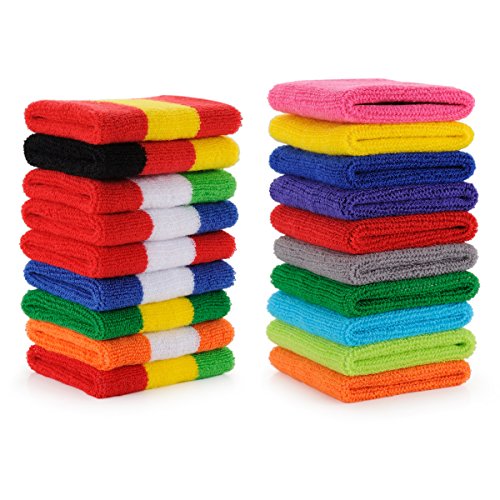 ONUPGO Sweatband Set Sports Headband Wristband Set Sweatbands Terry Cloth Wristband Wrist Sweatband Headbands Moisture Wicking Sweat Absorbing Head Band - color: Dark Blue