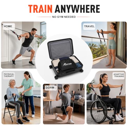HPYGN Resistance Bands with Handles, 150 lb Exercise Bands for Home Workout - color: grey, style: 150LBS