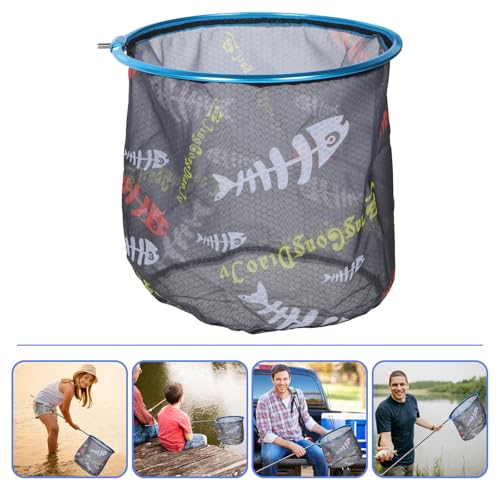 NOLITOY Fishing Net Replacement Head 35cm Diameter, Foldable Fish Catching Tool with Sturdy Mesh, Multi-use Landing Net for Freshwater and Saltwater Fishing Supplies Random Color