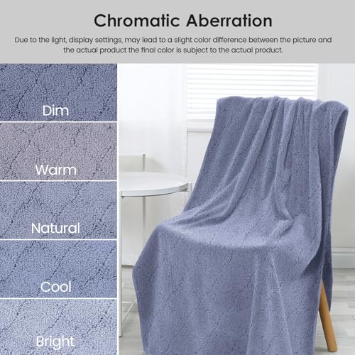 JML Bath Towels, Pack of 4, 30"x60", Large, Blue - color: Grid Blue, size: 4 Pack (30 in x 60 in)