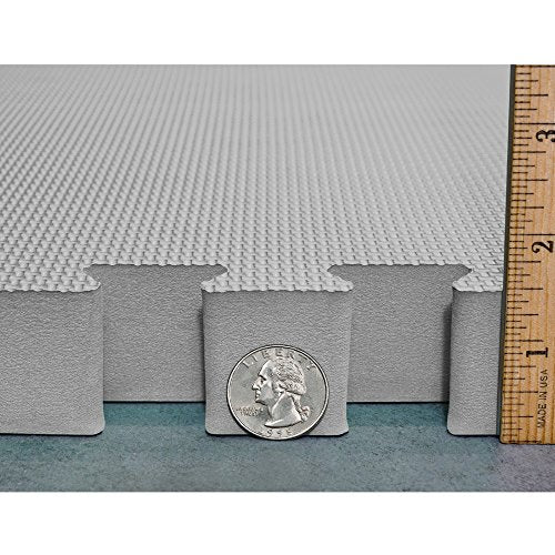 Meister X-Thick 1.5" Interlocking EVA Foam Mats - GY - 25 Tiles (100 Sqft) - color: Grey, size: 25 Tiles (100 Sqft)