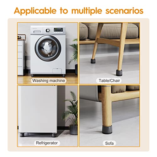 Anti Vibration Pads for Washing Machine, Adjustable Anti-Slip Washer Rubber Isolation Pads, Universal Furniture Pads 4 Packs