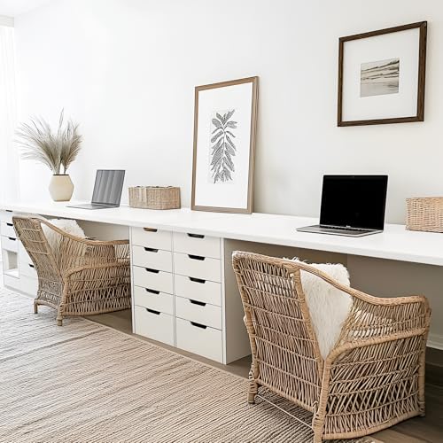 45x20 inch White Table Top Universal, Solid One-Piece Desktop, Reversible Melamine Countertop, Double Desks, L-Desk DIY