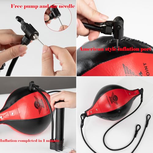 Boxing Double End Punching Ball Striking Punching Bag Kit, Speed Striking Reflex Kit with Bungee Cords Perfect for Reaction, Agility, and Hand Eye Coordination Training