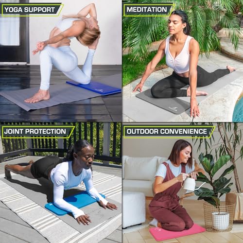 ProsourceFit Extra Thick Yoga Knee Pad and Elbow Cushion 15mm (5/8”) Fits Standard Mats for Pain Free Joints in Yoga, Pilates, Floor Workouts - color: Grey