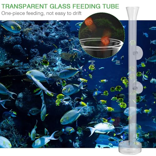 Aquarium Feeder Tube and Shrimp Feeding Dish Glass 40cm Fish Feed Tool for Aquarium Accessories Suitable for Fish and Shrimp