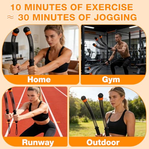 Weighted Ropeless Battle Ropes,Heavy Duty Portable Cordless Battle Ropes for Home Gym with Poster,Workout Exercise Rope for Strength Building,Fitness Equipment for Men & Women(Black)