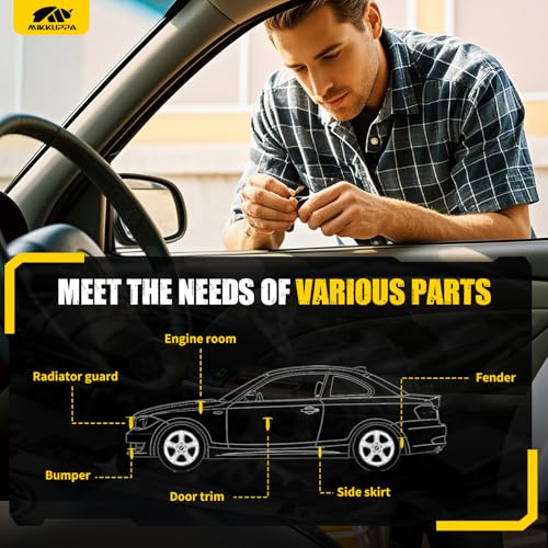 MIKKUPPA 635PCS Car Push Retainer Clips - 16 Sizes Nylon Bumper Fender Plastic Rivets Automotive Clips Auto Fasteners with 10 Cable Ties and Fasteners Remover Replacement for Toyota GM Ford Honda