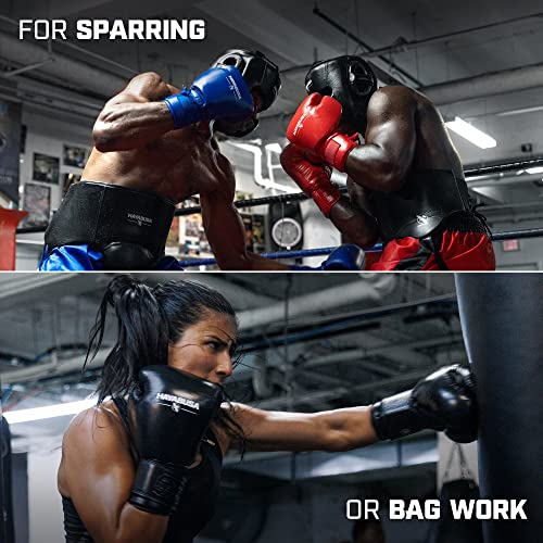 Hayabusa Pro Leather Hook and Loop Boxing Gloves for Men and Women - color: Blue, size: 16oz